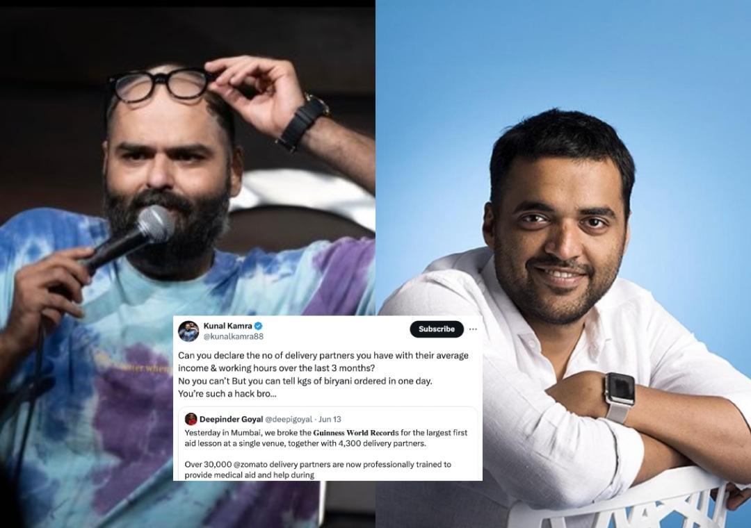You're such a hack bro: Kunal Kamra on Zomato CEO Deepinder's world record post