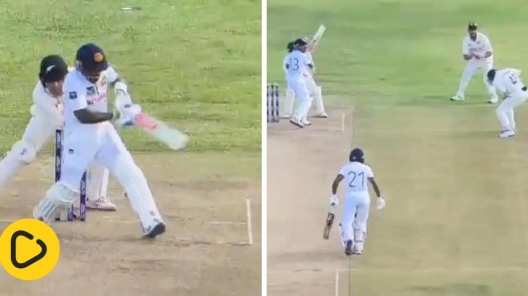 Sri Lanka's Kusal Mendis falls to freak rebound dismissal vs NZ