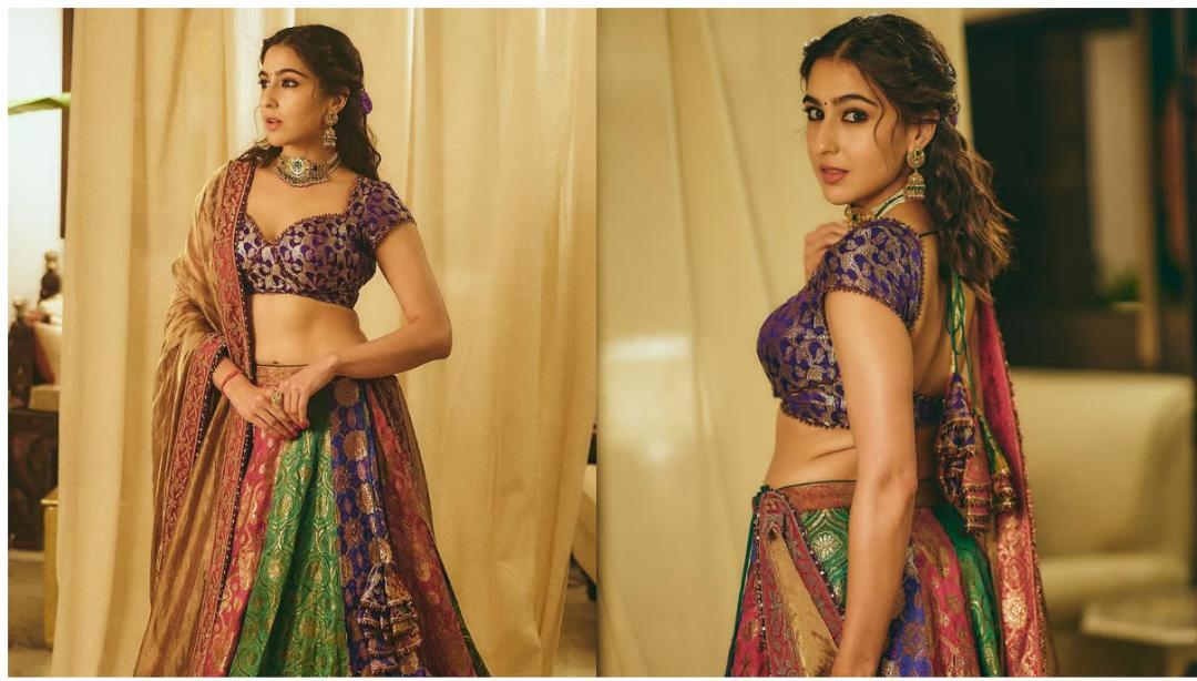 Sara Ali Khan dons a lehenga made from 50-year-old sarees