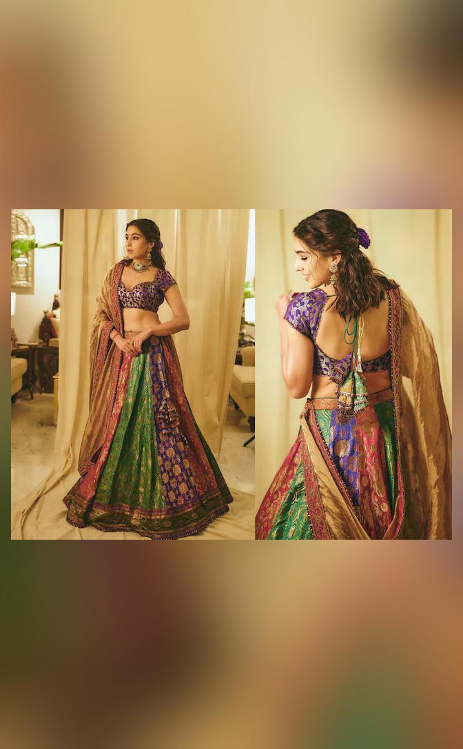 Sara wears lehenga made with 50-yr-old sarees at Ambani Ganpati