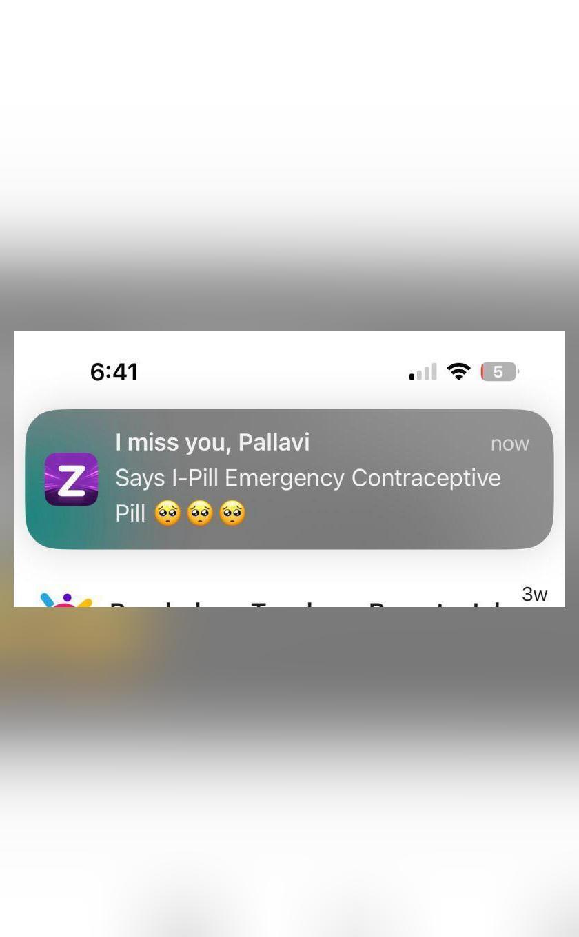 Zepto sends 'I miss you, says i-Pill' notification to woman; criticised