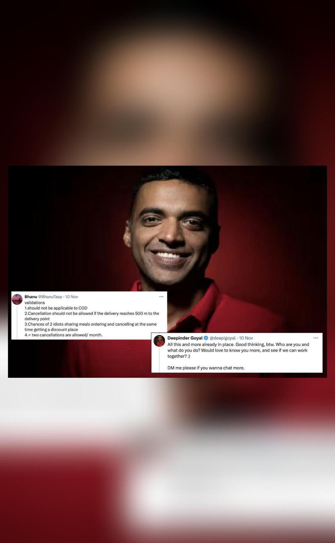 Want to see if we can work together?: Deepinder on man's feedback for Zomato's new feature