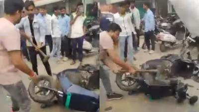 Men destroy one-month-old Ola Electric scooter with hammer over ₹90,000 repair bill