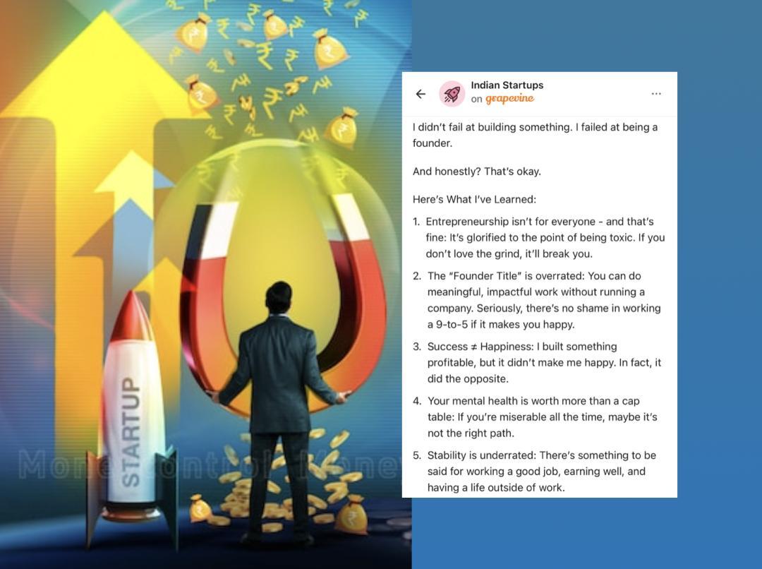Man shuts startup he quit his ₹50 LPA job for, says 'Success didn't make me happy'
