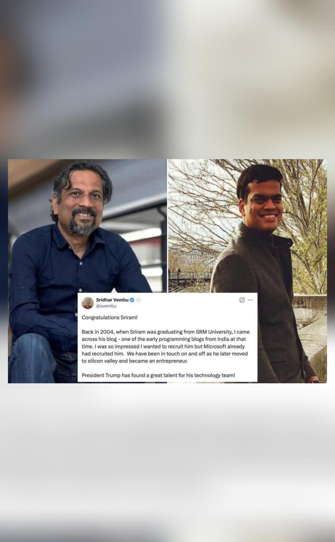 Wanted to hire him in 2004: Zoho CEO as Sriram Krishnan's named White House's AI advisor 