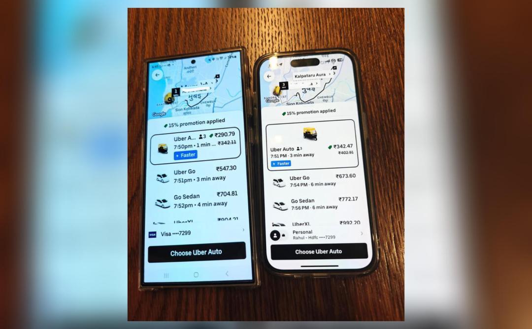 Entrepreneur says Uber charging ₹52 extra on iPhone over Android for same ride, sparks debate