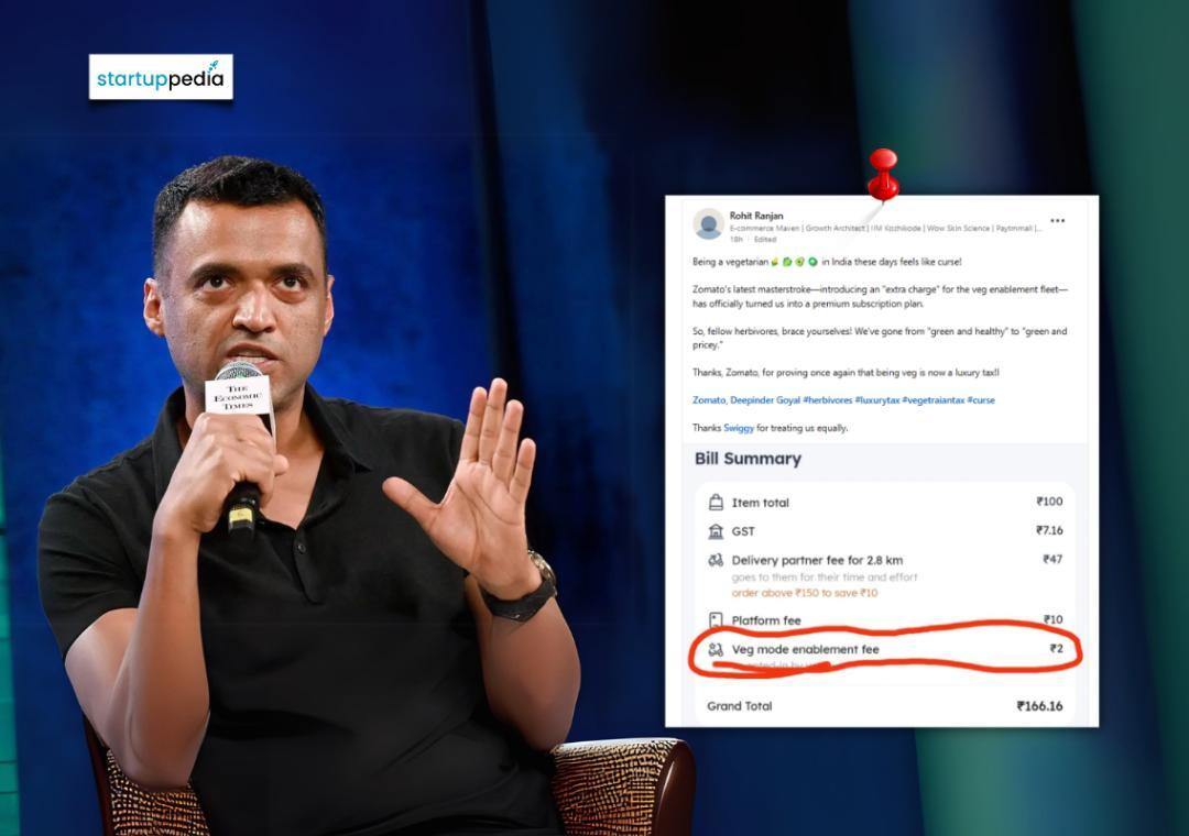 User accuses Zomato of overcharging vegetarians, CEO responds