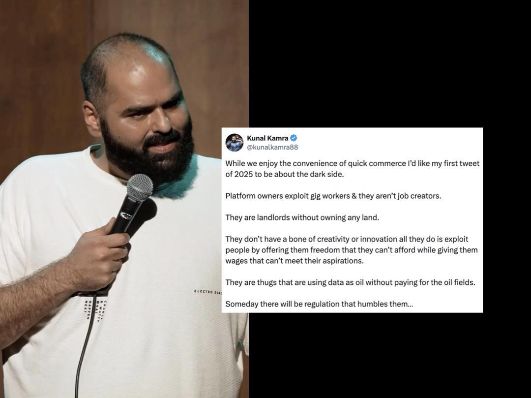 Kunal Kamra shares post on "dark side" of quick commerce