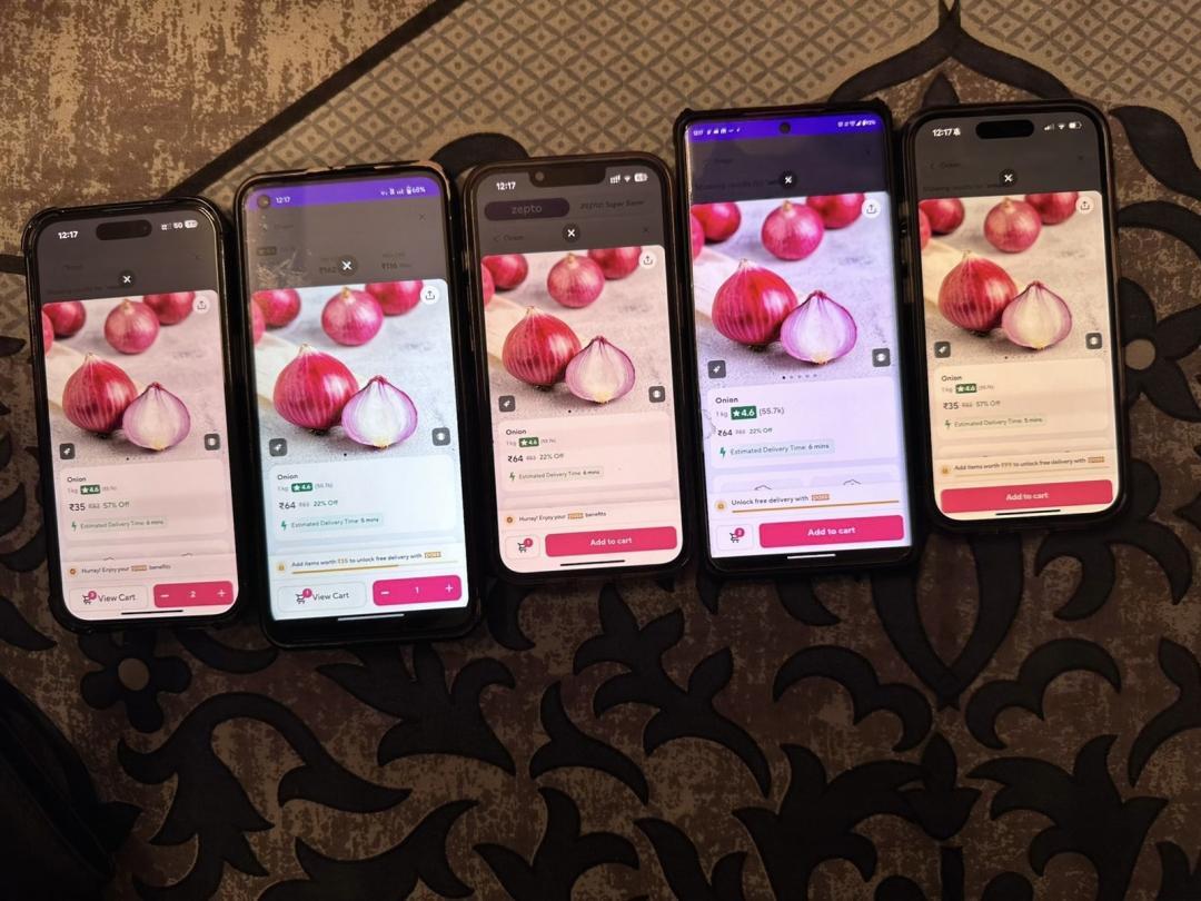 Man claims Zepto showed 2 prices for 1 kg onion, shares photo of different devices 