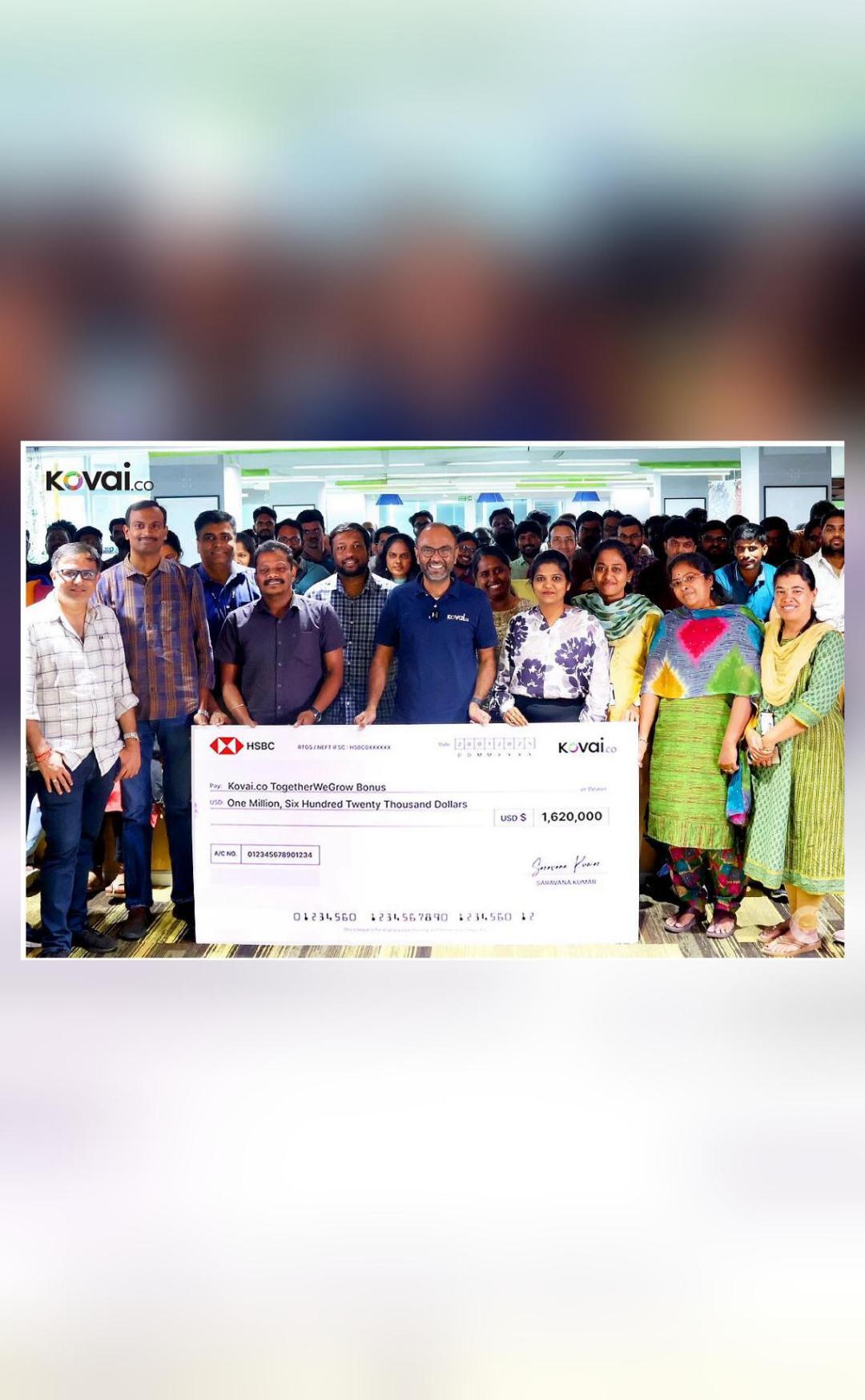 Coimbatore AI startup gives ₹14 crore bonus to employees