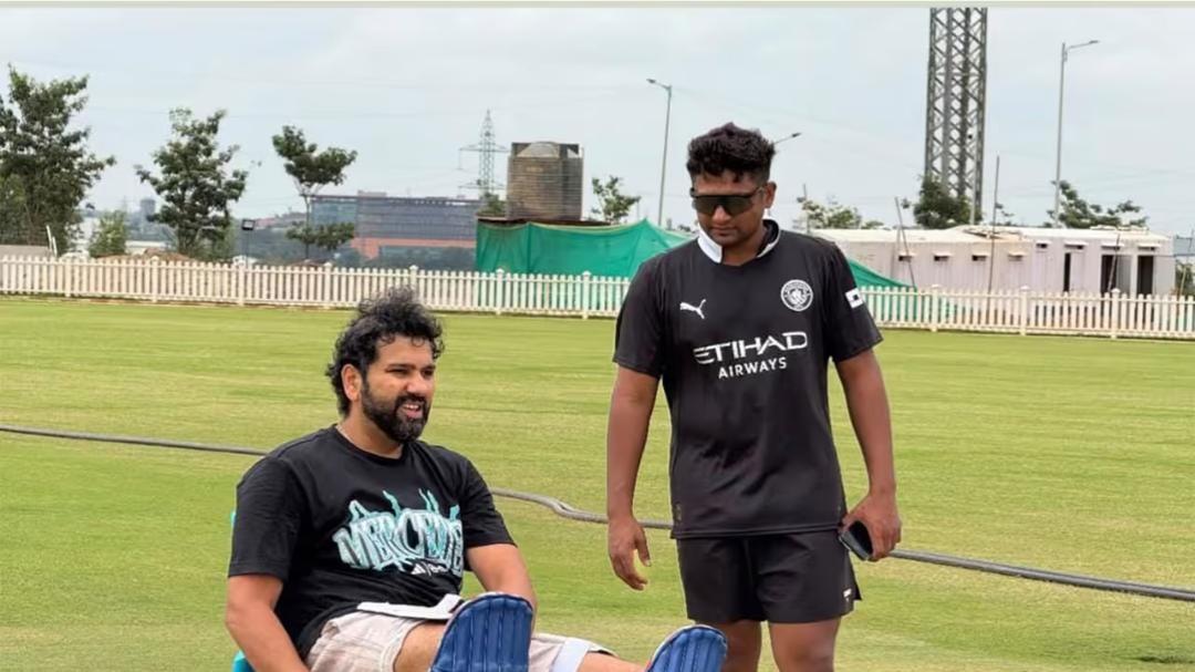 Rohit Sharma shares practice session with Mhatre, Sarfaraz Khan 
