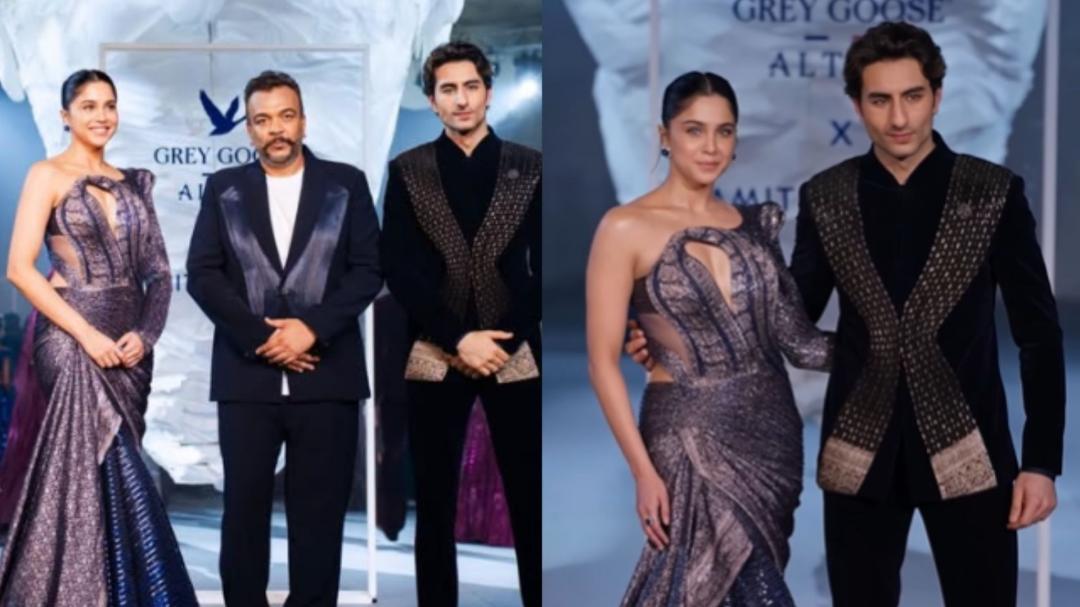 Sharvari Wagh & Ibrahim Ali Khan walk for Amit Aggarwal