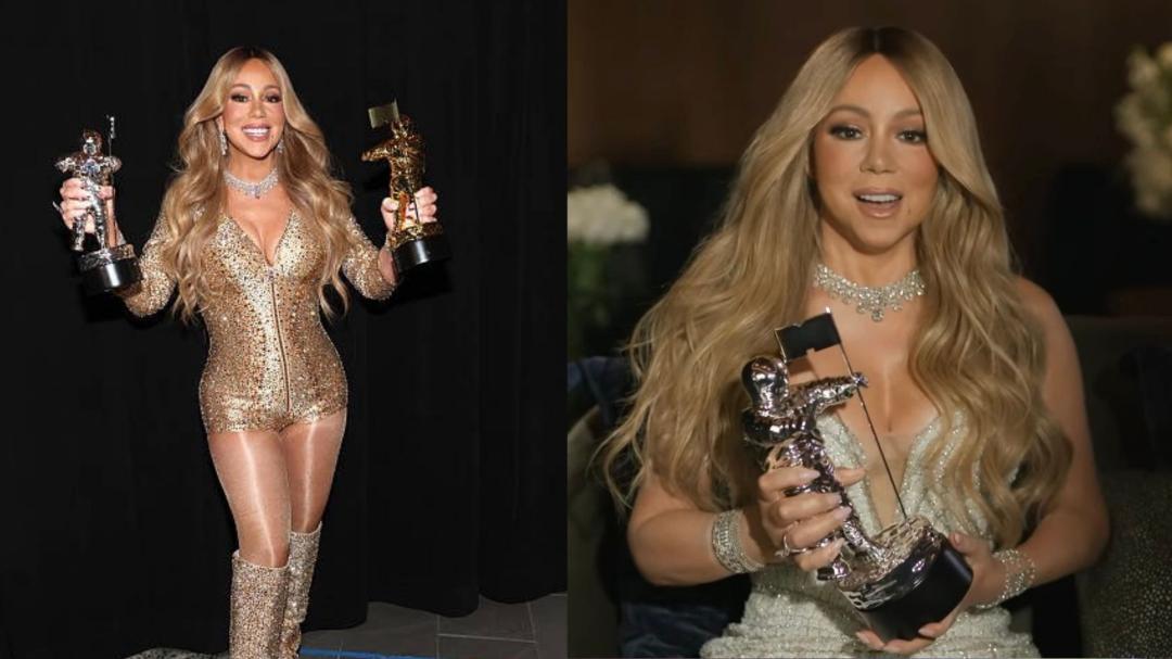 Mariah Carey picks up first VMA wearing $10 million necklace