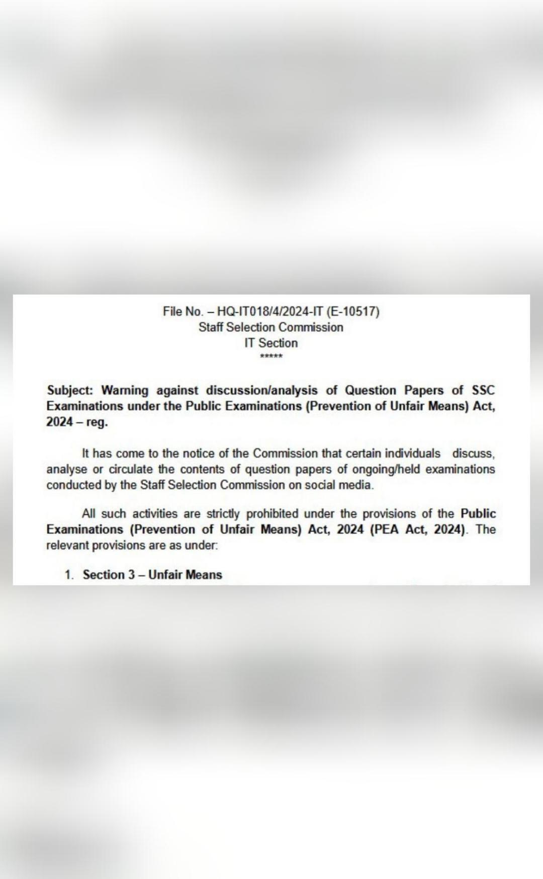 SSC bars exam paper discussion; violators to face jail, heavy fine