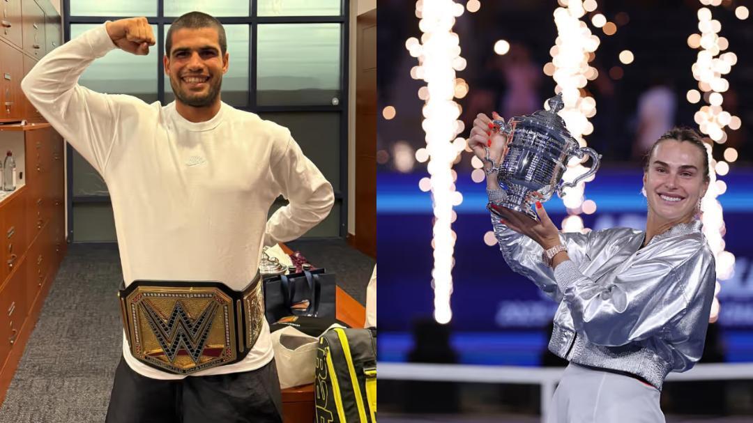 Sabalenka, Alcaraz get WWE belts after US Open wins