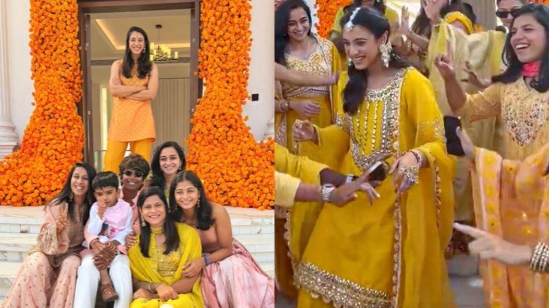 Smriti Mandhana dances with teammates at haldi ceremony
