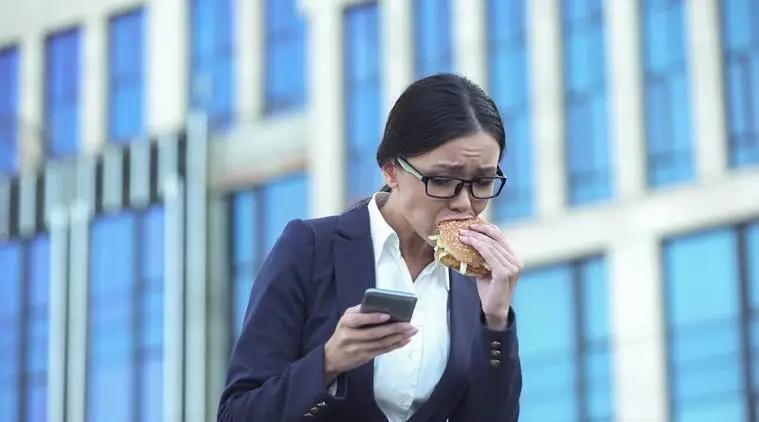 What happens to the body when a person eats too fast?