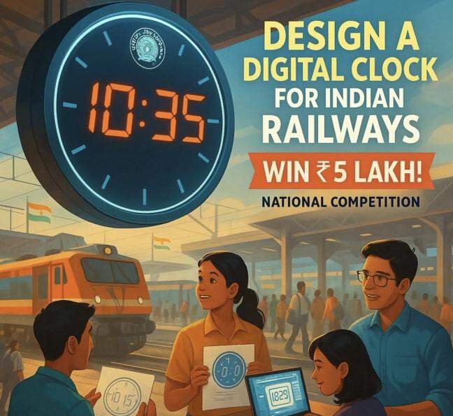 Indian Railways will reward ₹5 lakh for designing a clock