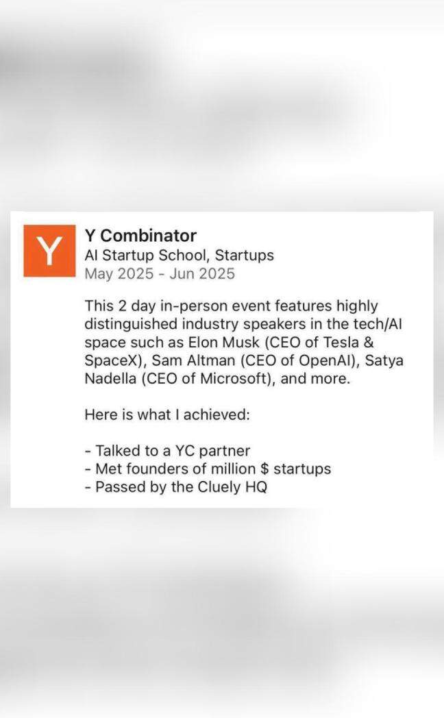 LinkedIn user mentions Y Combinator's 2-day event as 'work experience', CEO Tan replies