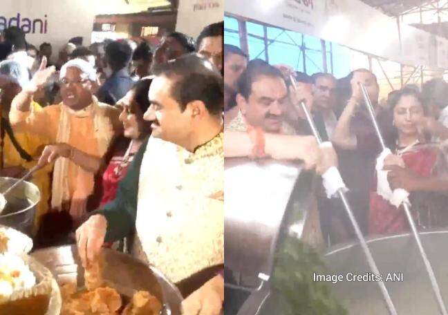 Billionaire Adani, wife Priti seen preparing prasad, serving food at Jagannath Rath Yatra in Puri