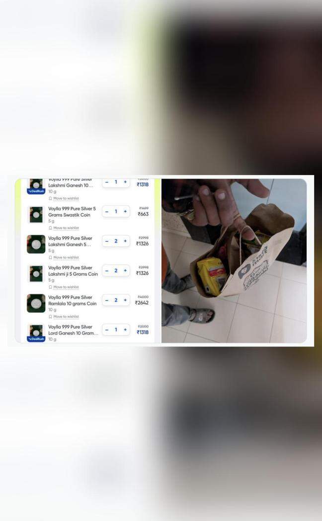 Customer orders silver coins from Swiggy, gets noodles & namkeen instead