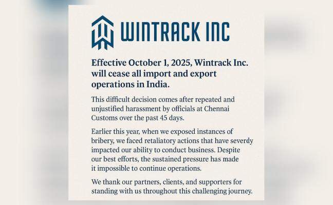 Madame Sitharaman, this isn't acceptable: Pai on Wintrack's bribe charges on Customs